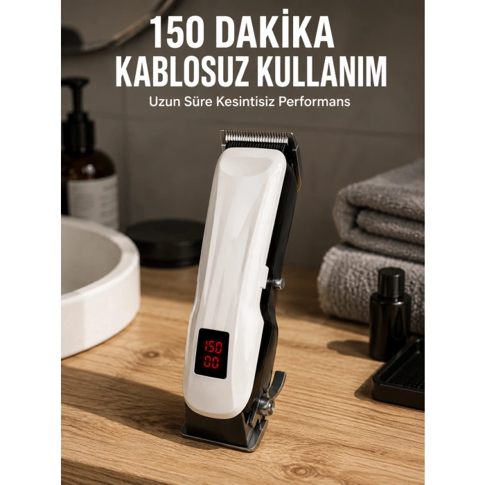 Yeni Nesil Tıraş Makinesi Uzun Şarjlı Paslanmaz Çelik Bıçaklı Yeni Nesil