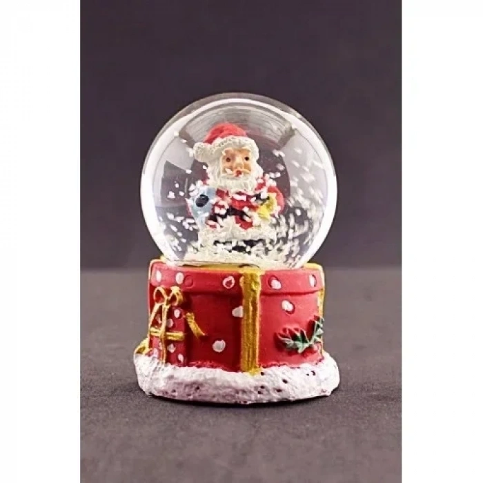 Yeni yıl  Hediyeleri Noel Baba Mini Boy Işıklı Kar Küresi 6,5 cm 1X