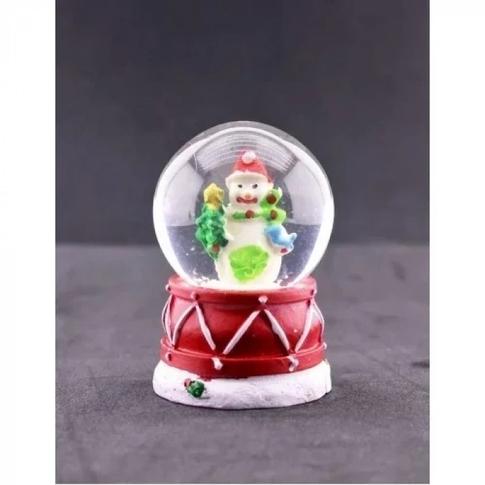 Yeni YIL Kardan Adam Temalı Mini Boy Işıklı Yılbaşı Kar Küresi 6.5 cm 3A