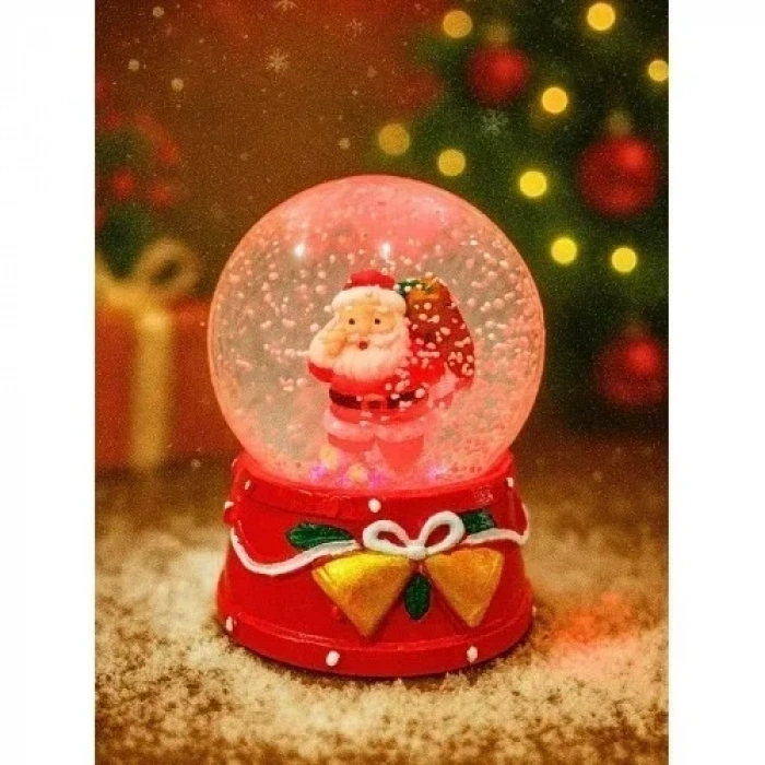 Yeni Yıl led Işıklı Hediye Torbalı Noel Baba Kar Küresi – Yılbaşı Temalı Dekoratif Süs 47