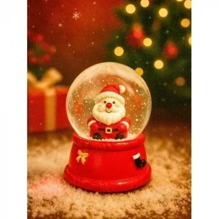 Yeni Yıl led Işıklı Noel Baba Kar Küresi – Yılbaşı Temalı Dekoratif Süs 048
