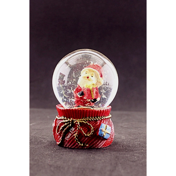 Yeni Yıl Noel Baba Hediyeleri Temalı Mini Boy Kar Küresi 6,5 cm