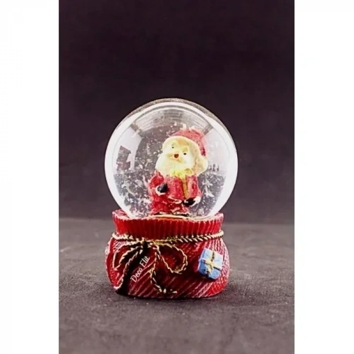 Yeni Yıl Noel Baba Hediyeleri Temalı Mini Boy Kar Küresi 6,5 cm