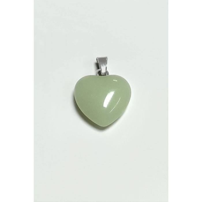 Yeşim Kalpli Doğaltaş Kolye Ucu Küçük 1,5 cm