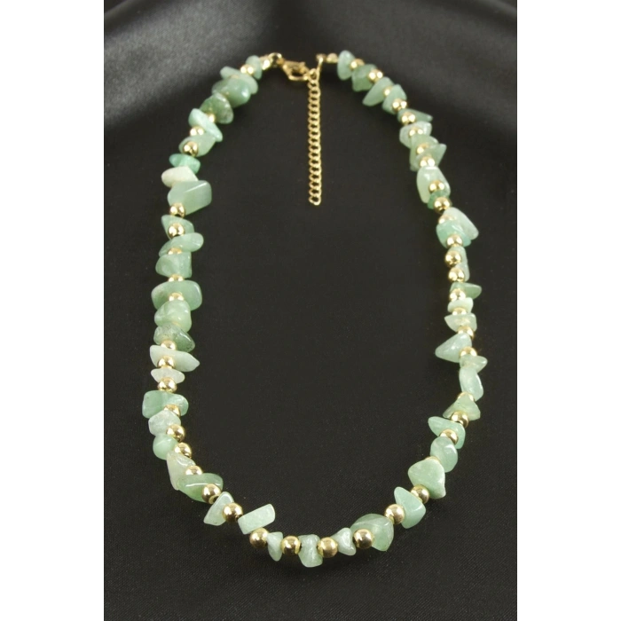 Yeşim Kırık Doğaltaş Kolye