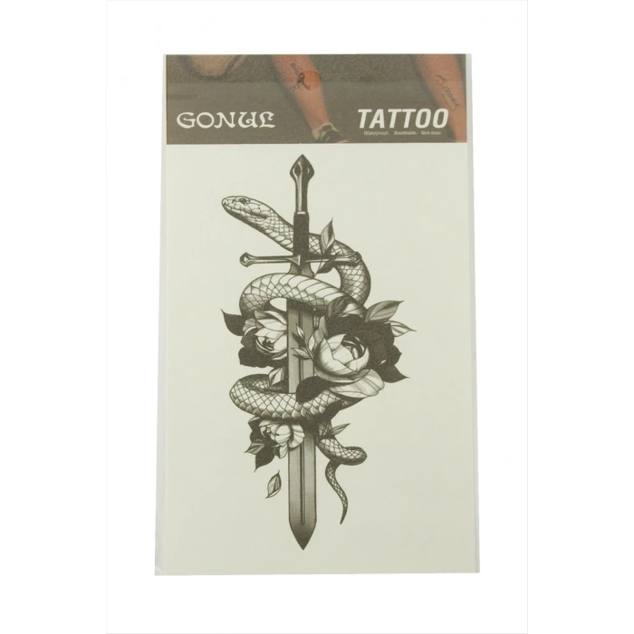 Yılan Kılıç Tattoo Dövme Sticker