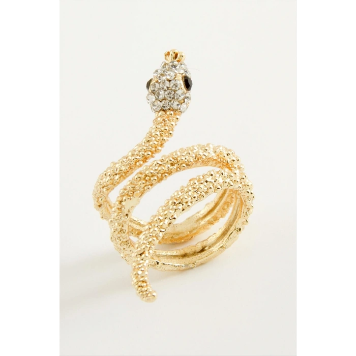 Yılan Taşlı Metal Yüzük