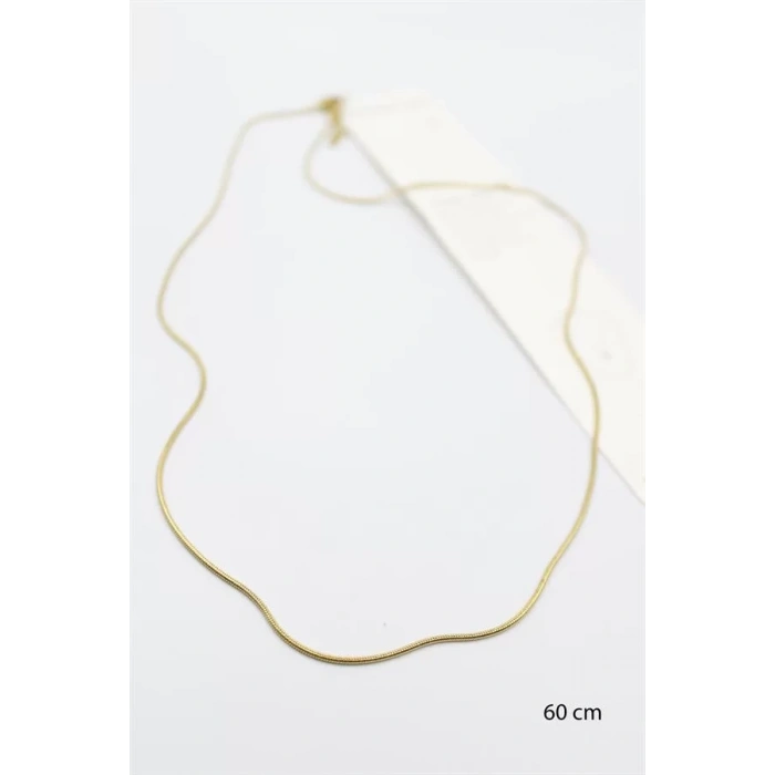 Yılan Zincir Kolye - 60cm - Altın