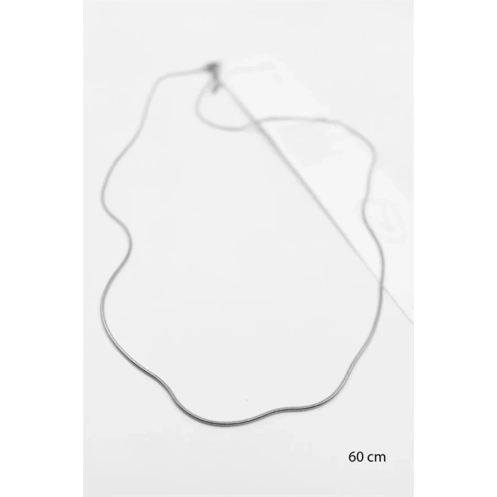 Yılan Zincir Kolye - 60cm - Gümüş