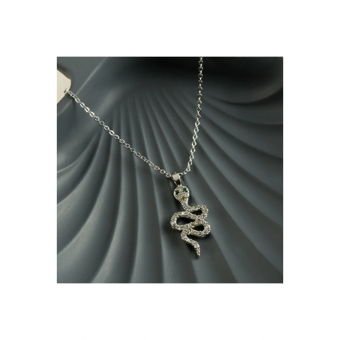 Yılan Zirkon Taşlı Yeni Sezon Kolye