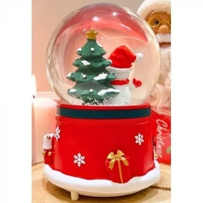 Yılbaşı  Kardan Adam 13 cm Orta Boy Işıklı Müzikli Kar Küresi 20A