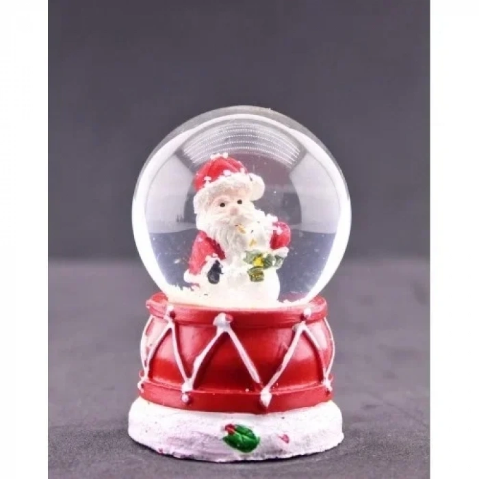 Yılbaşı Temalı Noel Baba Kar Küresi – Yılbaşı Hediyesi LED Işıklı Hediyelik 6,5 cm