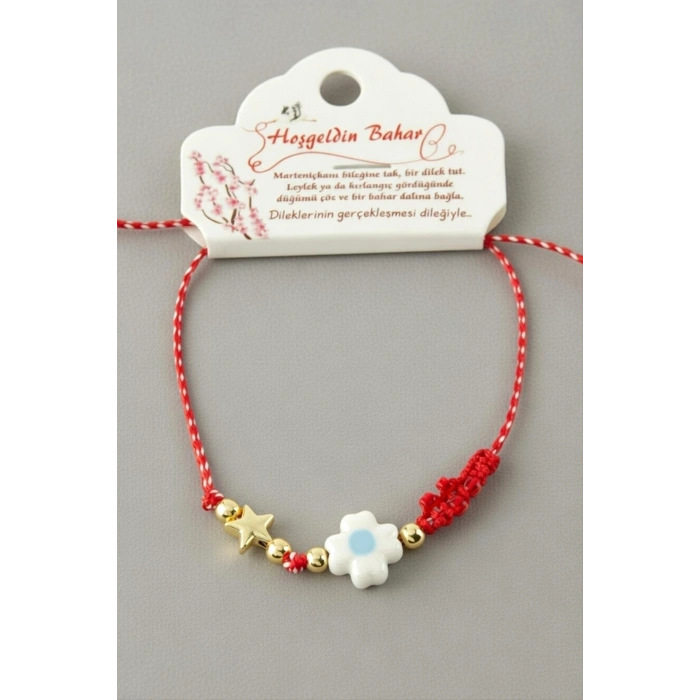 Yıldız Çiçek Cam Boncuk Marteniçka Bileklik