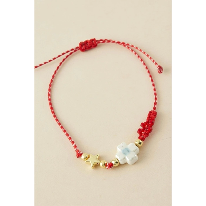 Yıldız Çiçek Cam Boncuk Marteniçka Bileklik