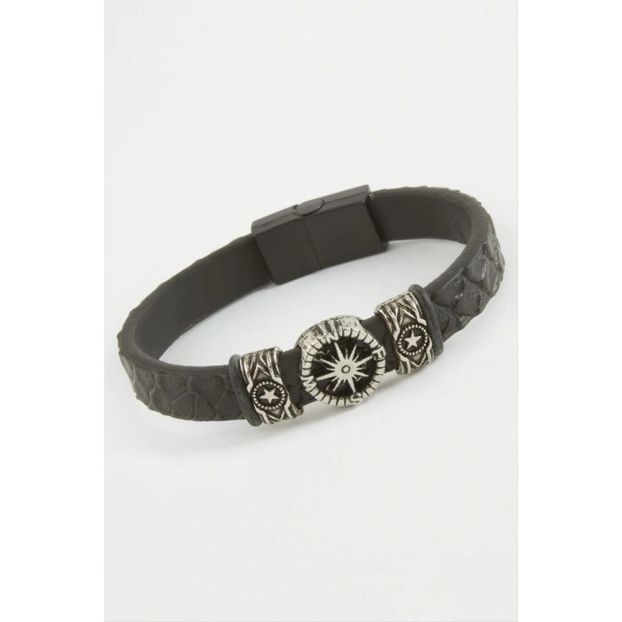 Yıldız Kaliteli Mıknatıslı Suni Deri Bileklik