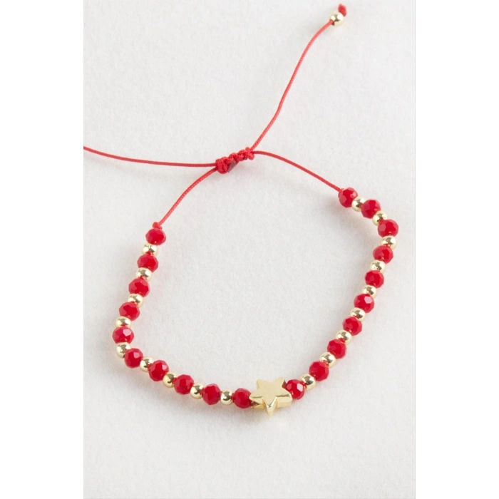 Yıldız Kristal Makrome İp Bileklik