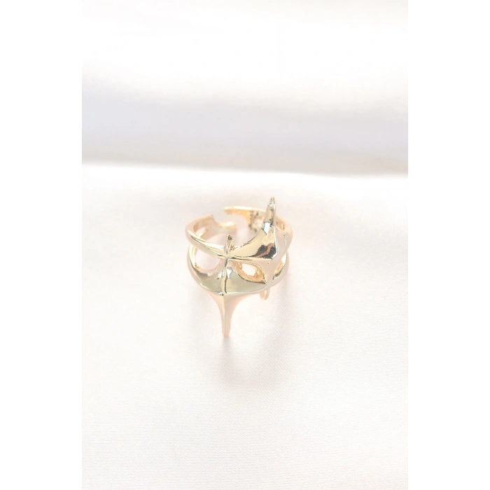 Yıldız Model Gold Renk Ayarlanabilir Yüzük - TJ-BYK3144