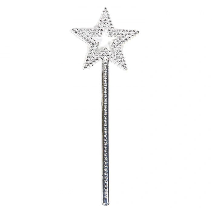 Yıldız Model Peri Asası Melek Asası Prenses Asası Metalize Gümüş Renk