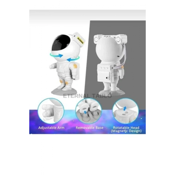 Yıldız Projektör Astronot Işıklı Galaksi Samanyolu Projeksiyon Gece Lambası Astronot Işık