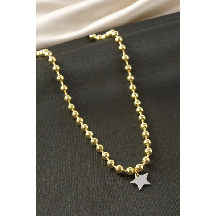 Yıldız Top Zincir Çelik Kolye