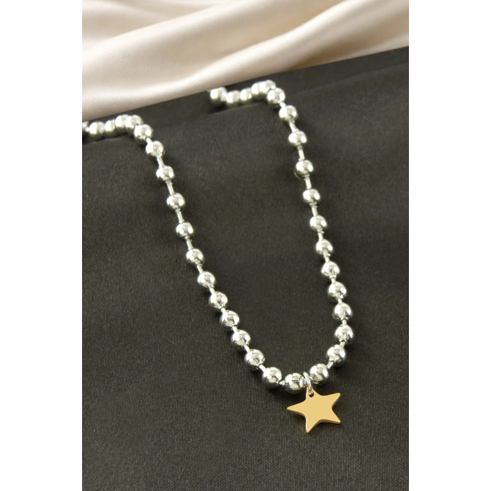 Yıldız Top Zincir Çelik Kolye