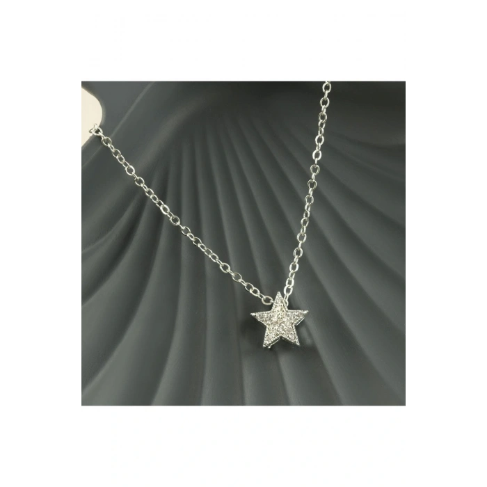 Yıldız Zirkon Taşlı Trend Kolye