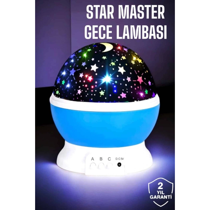 Yıldızlı Gökyüzü Projeksiyon Gece Lambası Hareketli Işık Şovu