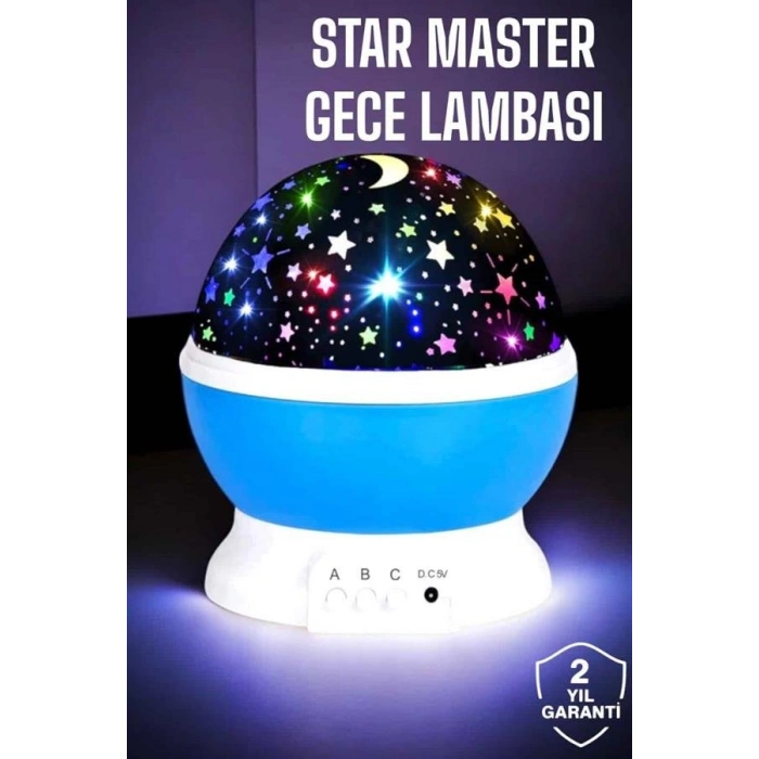 Yıldızlı Gökyüzü Projeksiyon Gece Lambası Hareketli Işık Şovu