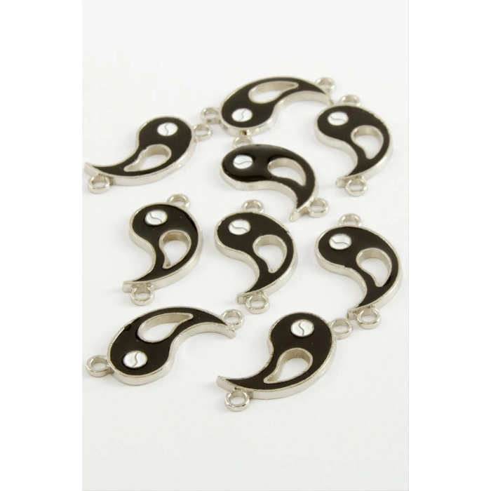 Yin Yang Çift Kulp Mineli Bileklik ve Kolye Ucu Aparatı 1 Adet