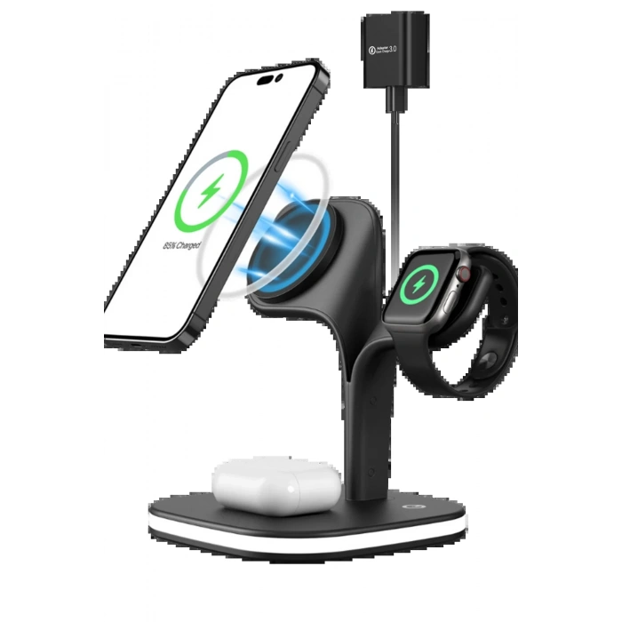 YM-UD22 Kablosuz Şarj Masaüstü Set - Siyah