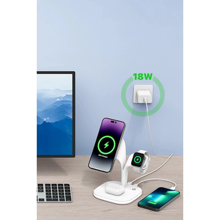 YM-UD22 Kablosuz Şarj Masaüstü Set - Siyah