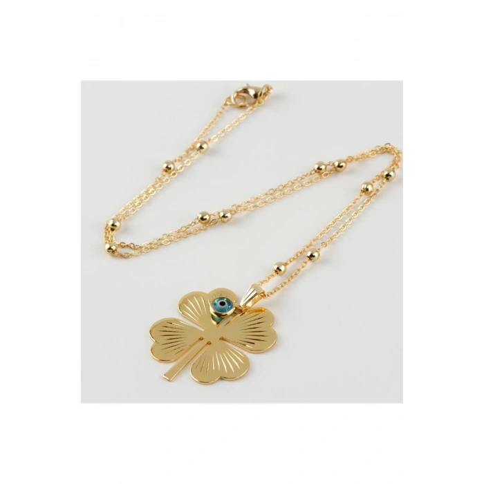 Yonca Figürlü Nazarlı Kolye