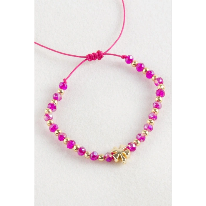 Yonca Kristal Makrome İp Bileklik