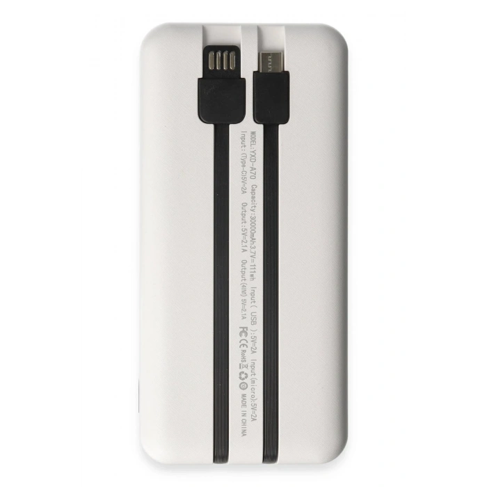 Yosonda A70 4in1 30.000 mAh Powerbank - Beyaz