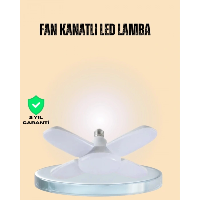 Yüksek Işık Güçlü Led Ampül 4 Kollu Katlanır Pervane Tasarım