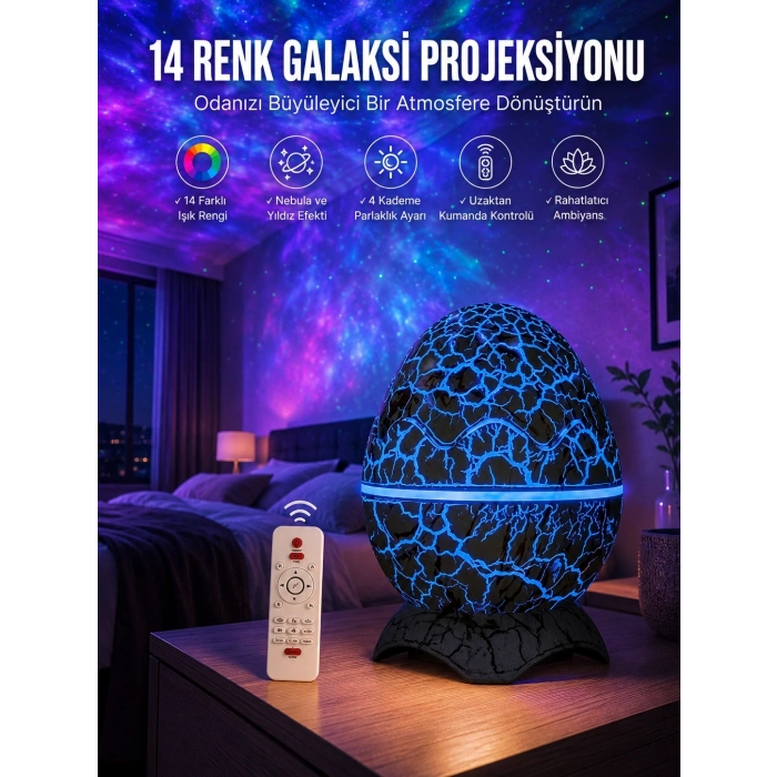 Yumurta Şeklinde Su Dalgalı Bluetooth Speaker Lamba Renkli Şarjlı Yeni Nesil