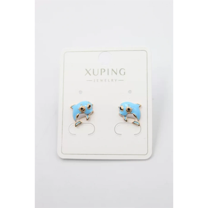 Yunus Balığı Küpe - Altın