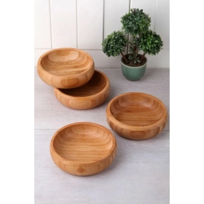 Yuvarlak 4lü Ahşap Çerezlik -CRZ1010