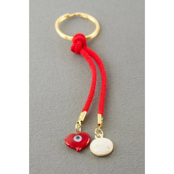 Yuvarlak Camlı İpli Anahtarlık