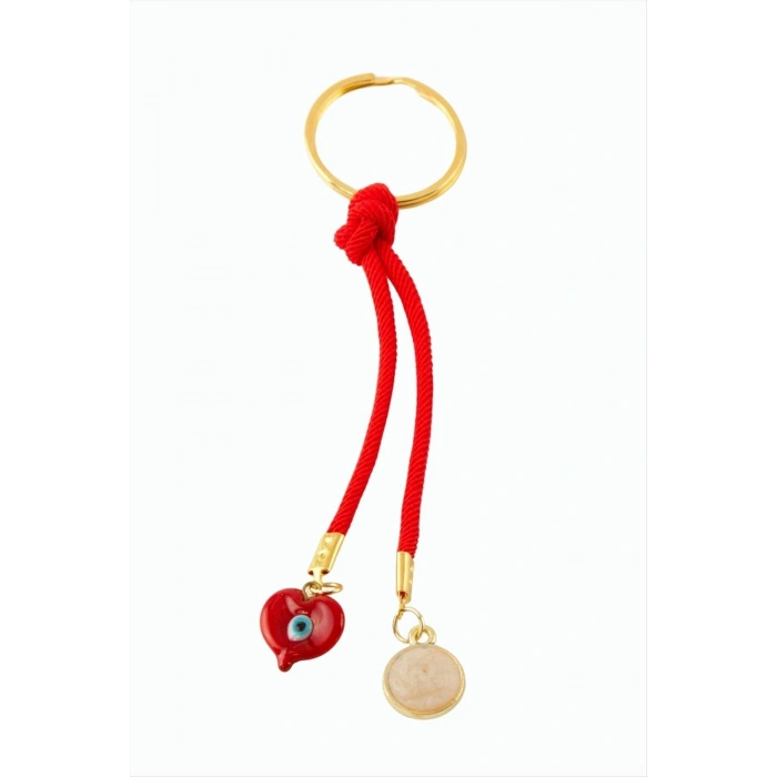 Yuvarlak Camlı İpli Anahtarlık