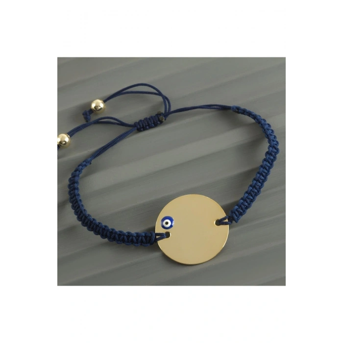 Yuvarlak İsim Yazılabilir Boş Plaka Örgülü Bileklik