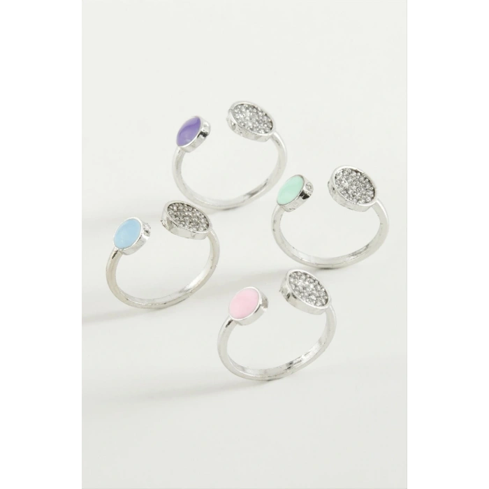 Yuvarlak Taşlı Mineli Eklem Yüzük