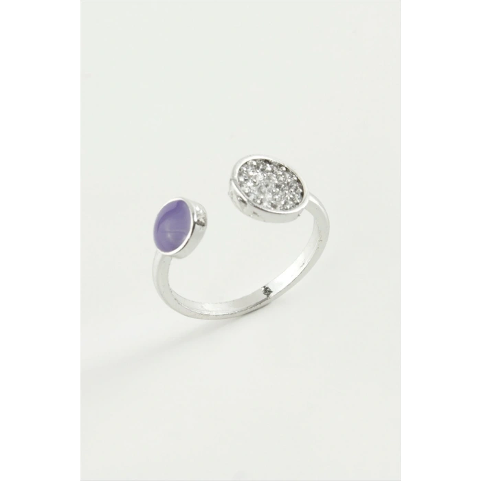 Yuvarlak Taşlı Mineli Eklem Yüzük