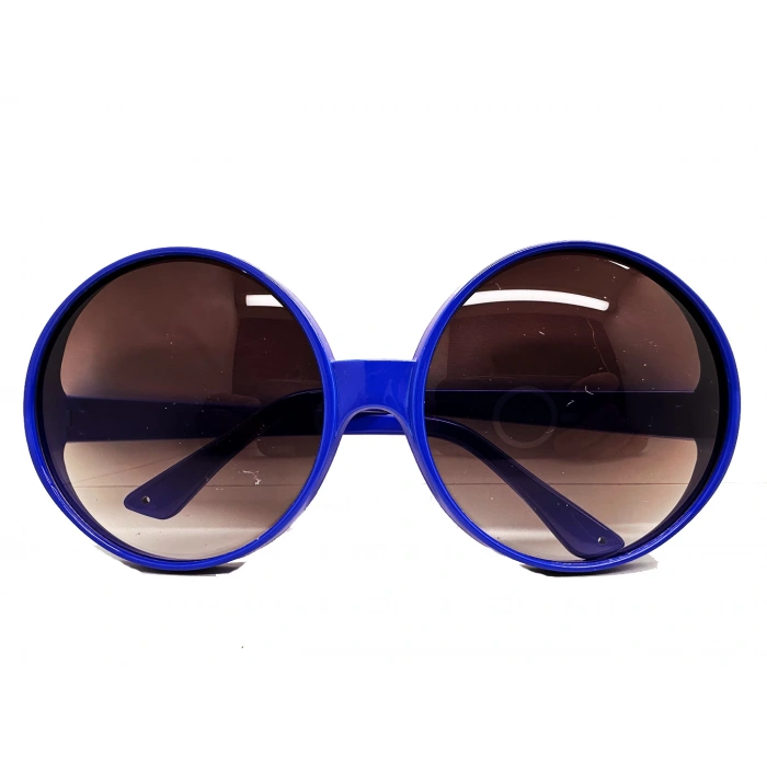 Yuvarlak Yeşilçam 80 li 90 lı Yıllar Parti Gözlüğü Retro Mavi Renk (4887)