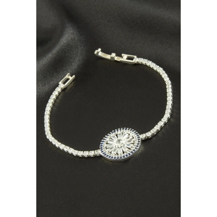 Yuvarlak Zirkon Taşlı Çocuk Bileklik 16 cm