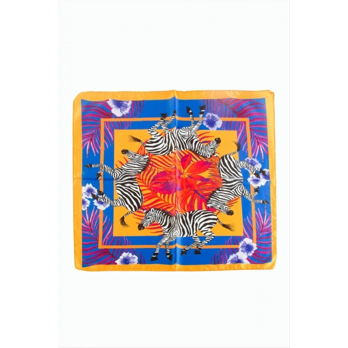 Zebra Desenli Zr Şifon Fular 50*50 cm