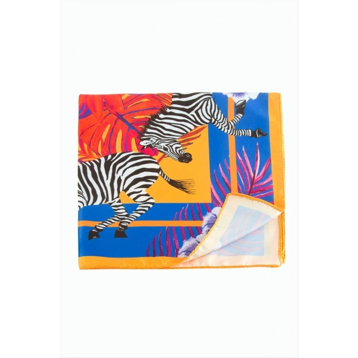 Zebra Desenli Zr Şifon Fular 50*50 cm
