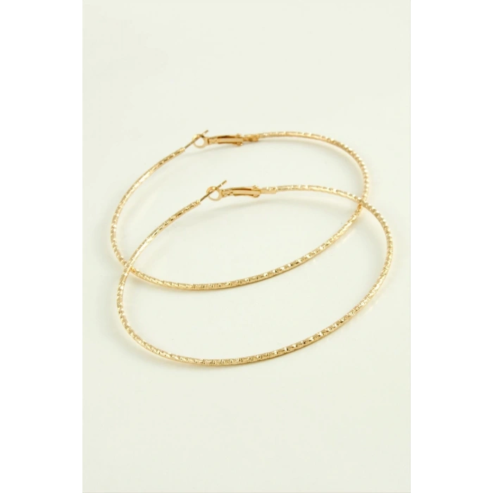 Zikzak Burgulu Metal Halka Küpe 8-9-10 cm