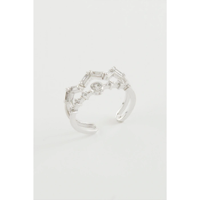 Zikzak Zirkon Taşlı Yüzük