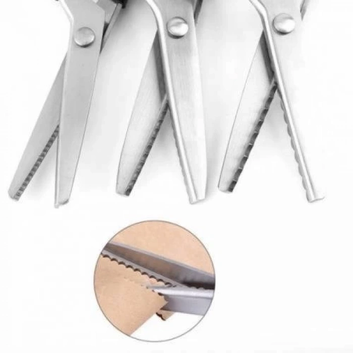 Zikzaklı Kesim Makası Desenli Tırtıklı Oya Makası Terzi Kumaş